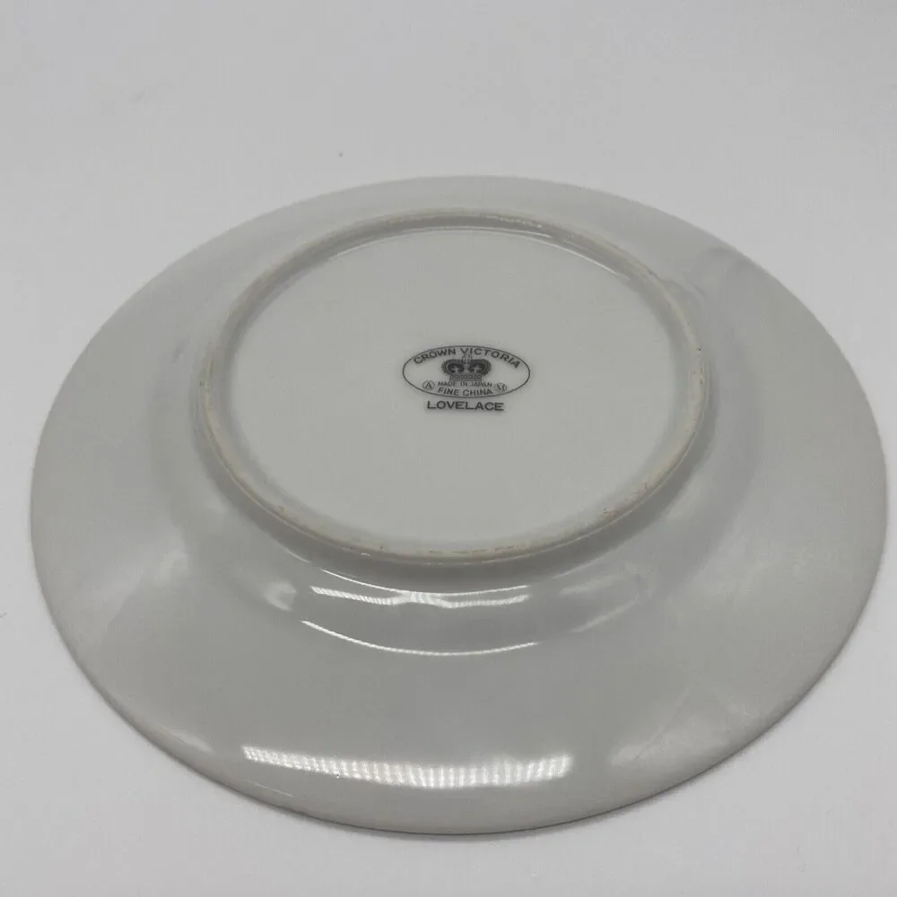 4 Vtg Crown Victoria Fine China Lovelace 6 1/2